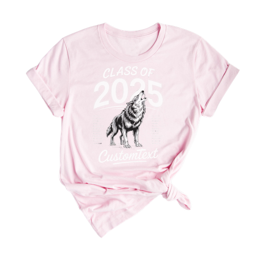Senior Class Of 2025 Wolf Mascot Tee – Custom College Graduation Shirt
