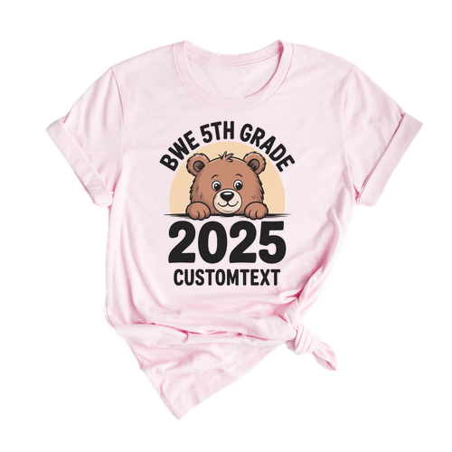 5th Grade Custom Class Shirt – Cute Bear Mascot Tee 2025