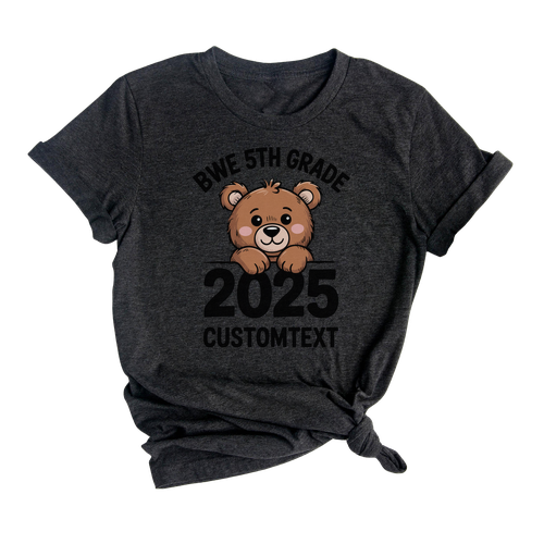 5th Grade Custom Class Shirt – Cute Bear Mascot Tee 2025 Graduation
