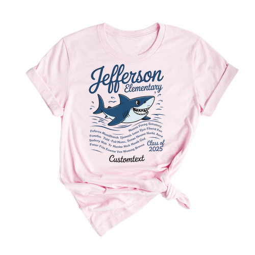 Jefferson Elementary Class Of 2025 Shark Shirt – Custom Graduation Tee