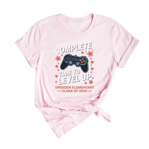 Level Up Graduation Shirt – Gamer Style Custom Class Shirt Elementary School 2025