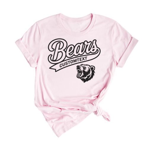 Bears Custom Text Fierce Grizzly Mascot T-Shirt Custom, Vintage Animal Style