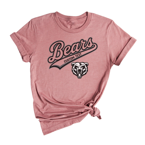 Bears Fierce Grizzly Mascot T-Shirt – Custom Text Vintage Animal Style Tee