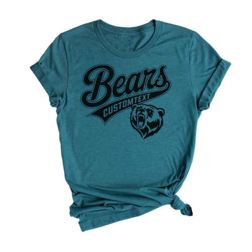 Bears Grizzly Mascot T-Shirt – Vintage Roar Custom Text Animal Team Tee