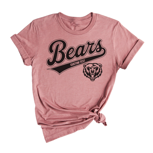Bears Mascot T-Shirt – Retro Grizzly Roaring Animal Custom Text Team Tee