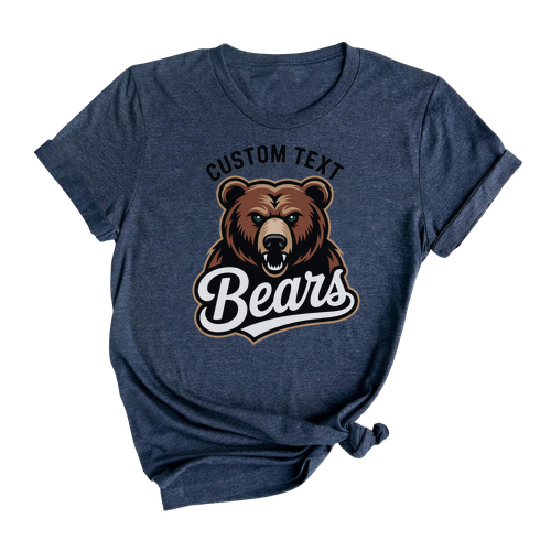 Bears Mascot Team Shirt – Custom Varsity Spirit Logo Tee for School Pride