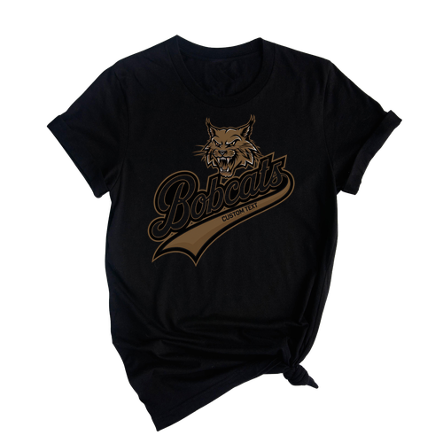 Bobcats Custom Text Roaring Wildcat Mascot T-Shirt Custom, Vintage Sport Style