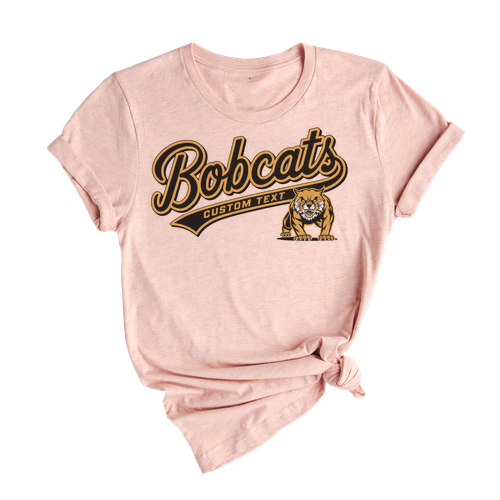 Bobcats Mascot T-Shirt – Custom Fierce Wildcat Design in Vintage Animal Style
