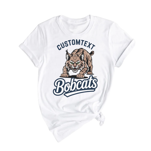Bobcats Retro Mascot T-Shirt – High School Varsity Team Spirit Pride Tee