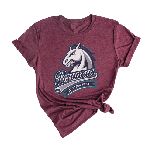Broncos Mascot Team T-Shirt – Custom Fierce Sports Style Vintage Tee
