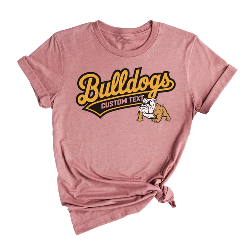 Bulldogs Custom Text Grumpy Dog Mascot T-Shirt Custom, Vintage Varsity Style