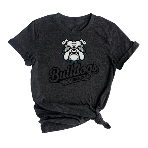 Bulldogs Custom Text Mascot T-Shirt Custom, Vintage Retro Sports Style