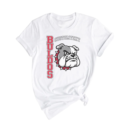 Bulldogs Customtext Savage Dog Mascot T-Shirt Custom, Retro College Style
