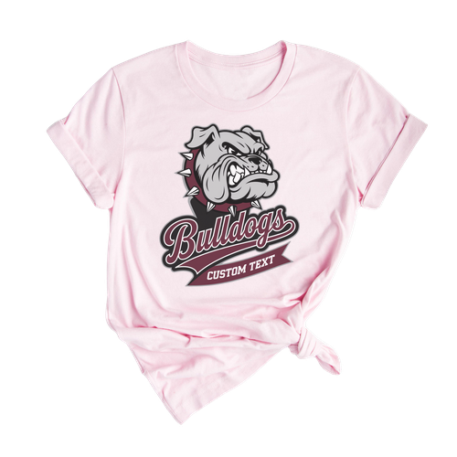 Bulldogs Mascot Team T-Shirt – Custom Retro School Pride Spirit Style Tee