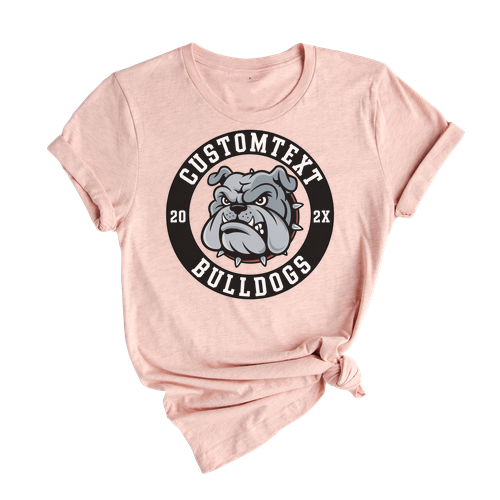 Bulldogs Mascot Team T-Shirt – Custom Varsity Logo School Spirit Tee