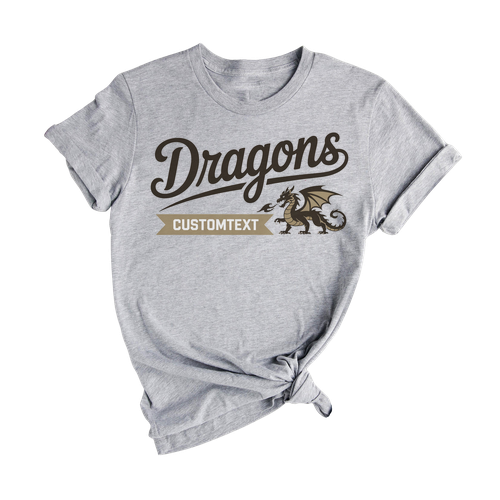 Dragons Custom Mascot Tee – Vintage School Team Pride Varsity T-Shirt