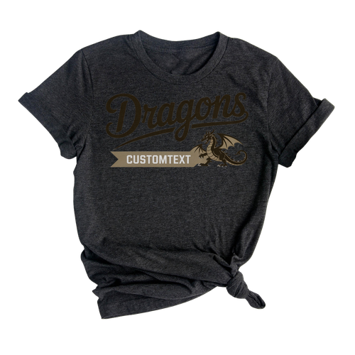Dragons Mascot Team T-Shirt – Custom Varsity School Spirit Tee