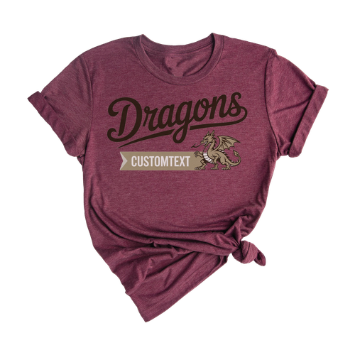 Dragons Varsity Team Mascot T-Shirt – Custom Retro School Pride Tee
