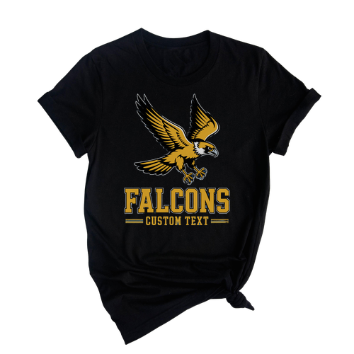 Falcons College Mascot T-Shirt – Retro Varsity Team Spirit Pride Tee