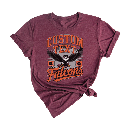Falcons Mascot Team T-Shirt – Vintage Varsity School Pride Tee 2025