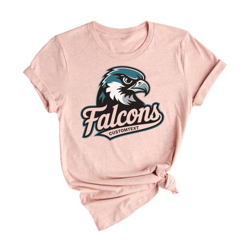 Falcons Retro Mascot T-Shirt – School Sports Team Spirit Pride Tee