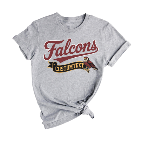 Falcons School Mascot T-Shirt – Custom Varsity Team Spirit Pride Tee