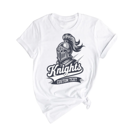 Knights Custom Text Mascot T-Shirt Custom, Retro Bold Warrior Style