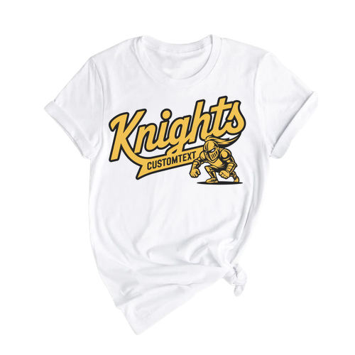 Knights Retro Mascot Team Shirt – Custom Text Bold Warrior Graphic Tee
