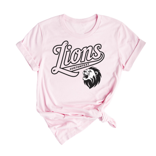 Lions Bold Mascot T-Shirt – Custom Text Vintage Animal Style Team Tee