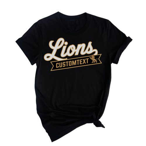 Lions Customtext Standing Lion Mascot T-Shirt Custom, Vintage Sport Style