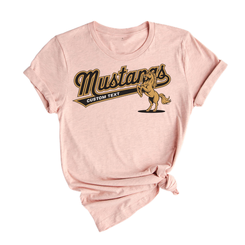Mustangs Custom Text Fun Horse Mascot T-Shirt Custom, Retro Animal Style