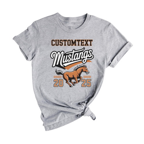 Mustangs School Mascot T-Shirt – Varsity Style Class of 2025 Tee