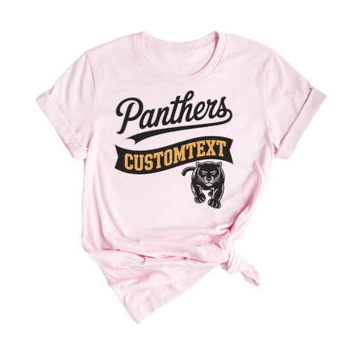 Panthers Mascot Team T-Shirt – Custom Varsity Style School Spirit Tee