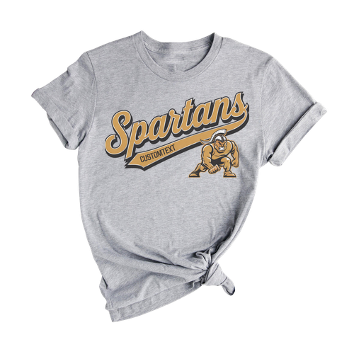 Spartans Custom Mascot Tee – Vintage Gold Warrior Team Pride T-Shirt