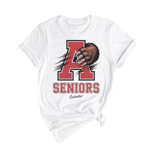 A Seniors Claw Scratch Custom Text Teacher Staff Shirt - Retro Vintage Fun