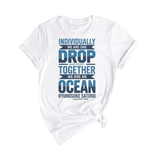 AHS Staff Shirt Together We Are An Ocean Retro Custom Text Teacher Club Tee