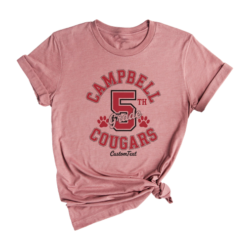Campbell Cougars 5th Grade Vintage Shirt Paw Print Photography Teacher Staff