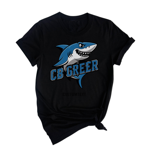CB Greer Shark Mascot Staff Shirt – Custom Teacher Fun Animal Tee