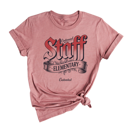 Centennial Staff Elementary Custom Text Staff Shirt - Retro Vintage Fun Teacher Staff Shirt
