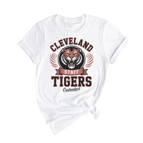 Cleveland Tigers Staff Vintage Custom Text Photography Retro Fun Staff Shirt