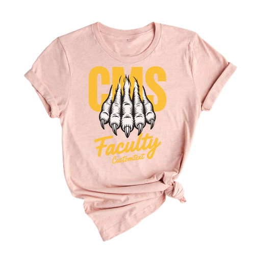 CMS Faculty Custom Text Staff Shirt - Vintage Retro Cool Teacher Shirt