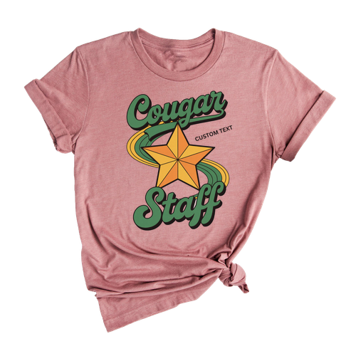 Cougar Staff Custom Text Vintage Retro Photography Custom Teacher Staff Shirt