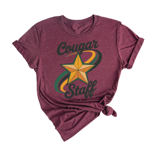 Cougar Staff Shirt Vintage Retro Style Custom Text Teacher Photography Tee