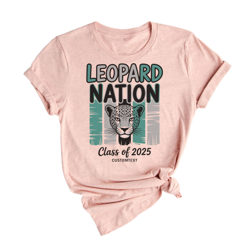 Custom Leopard Nation Class Of 2025 Shirt Vintage Animal Photography Teacher Staff Tee
