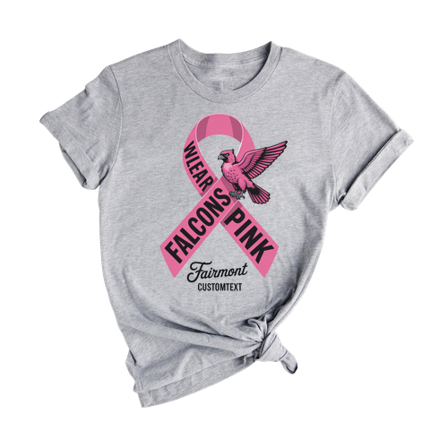 Falcons Pink Ribbon Vintage Custom Text Teacher Staff Shirt – Fairmont Style