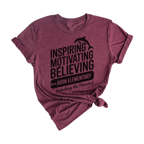Inspiring Motivating Believing Avon Elementary Shirt Unlocking Potential Teacher Tee