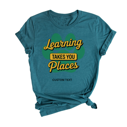 Learning Takes You Places Custom Text Shirt - Vintage Education Club Shirt