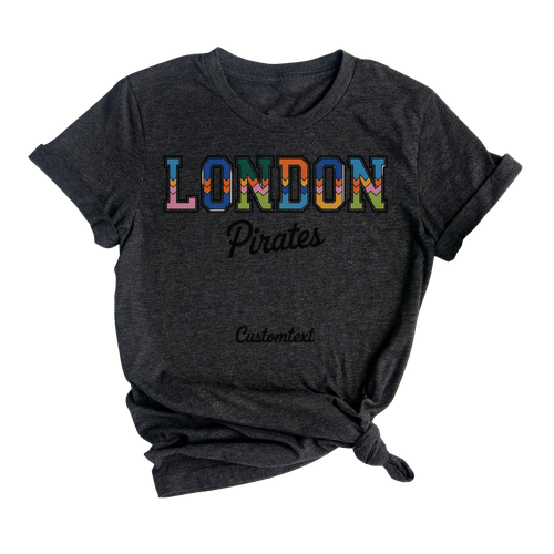 london pirates shirt colorful chevron vintage style custom teacher staff tee