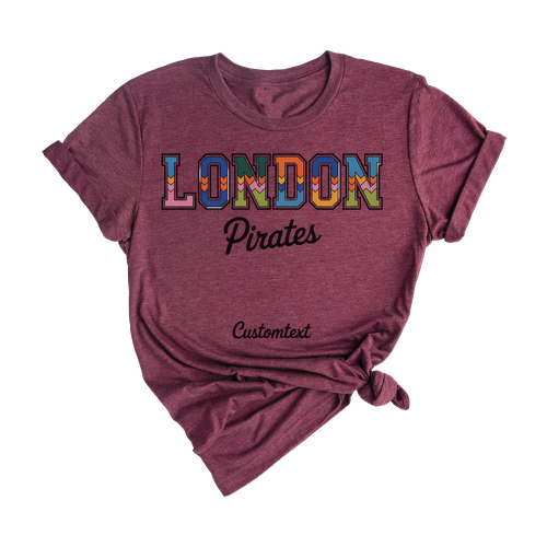 london pirates shirt colorful chevron vintage style custom teacher staff tee