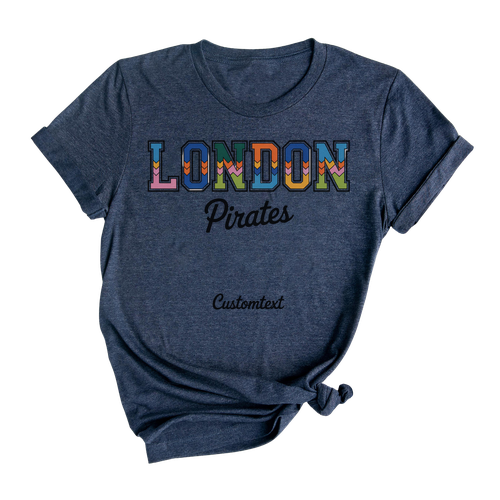 london pirates shirt colorful chevron vintage style custom teacher staff tee